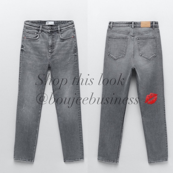 ZARA Vintage Hi-Rise Skinny Jeans Size 14 Gray BNWT - Picture 7 of 7